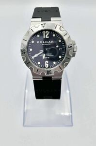 [ operation ][ Junk ]BVLGARI BVLGARY Diagono scuba wristwatch automatic self-winding watch waterproof black black face men's 