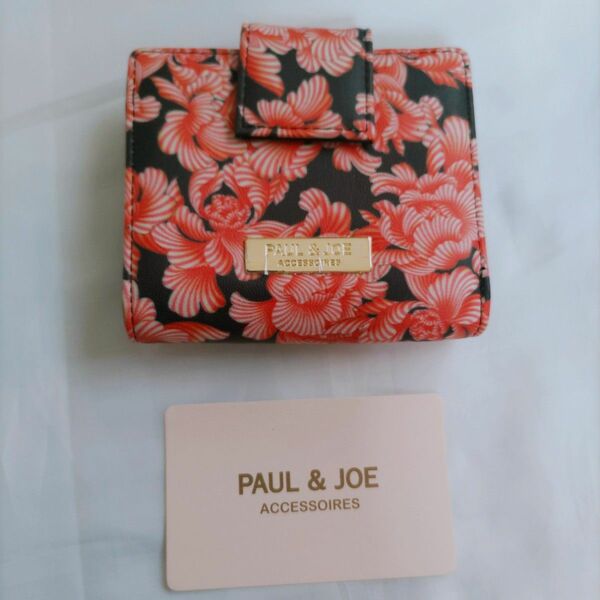 【未使用】PAUL & JOE ACCESSOIRES ポール＆ジョーアクセソワ 二つ折り財布 FLOWER PRINT 花柄 