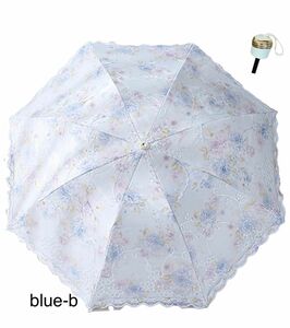 折りたたみ傘 花刺繍 梅雨対策 晴雨兼用 8本骨 収納ポーチ付き台風対応b-b
