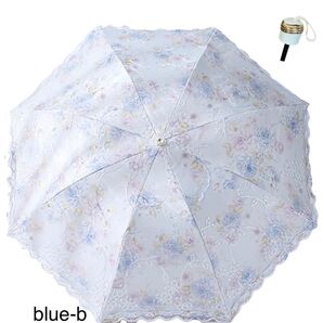 折りたたみ傘 花刺繍 梅雨対策 晴雨兼用 8本骨 収納ポーチ付き台風対応b-b