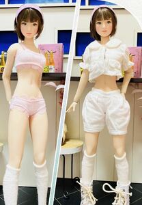 トップス＋パンツ＋下着＋カチューシャ＋ソックス 1/6サイズ TBLeague ファイセン オビツ アゾン ジェニー バービー ドール 服 リカ タカラ