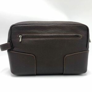 ほぼ未使用◎LOEWE セカンドバッグ クラッチ アナグラム ロエベ レザー メンズ ビジネス シボ革 ロエベ ハイブランド 高級感 高品質 極美品の画像3