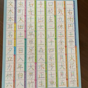 光文院　ひらがなカタカナ表　1年生の漢字
