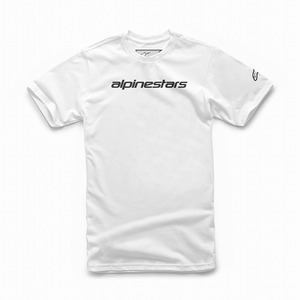 アルパインスターズ 1212-72020-2010-M リニアーワードマーク Tシャツ ホワイト/ブラック M ロゴT 半袖 バイクウェア ダートフリーク