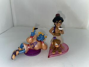 ディズニー　アラジン アブー　ジーニー　ワーコレ　フィギュア3種 現状品