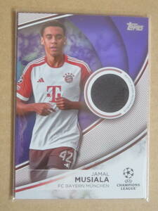 2023-24 TOPPS UEFA CLUB COMPETITIONS SUPERSTAR RELIC CARD JAMAL MUSIALA PURPLE 229/299 ジャージ