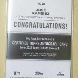 2024 TOPPS TRIBUTE 直筆サイン 直書き JOSE RAMIREZ 73/75の画像2