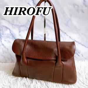 Бесплатная доставка Хирофу подлинная кожа H логотип кожаная логотичная лопатка сумка сумка коричневый сертификат покупки плеча