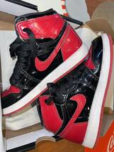 国内正規中古品　NIKE AIR JORDAN 1 RETRO HIGH OG エア ジョーダン 1 レトロ BRED PATENT パテント 19cm_画像5