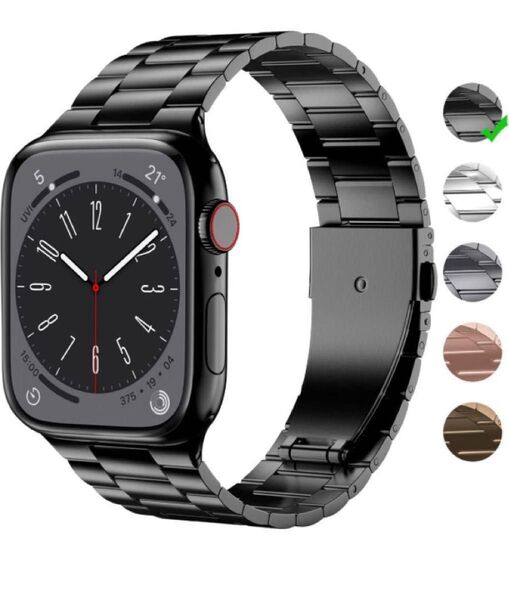 Apple Watchバンド アップルウォッチ ブラック 男女 仕事 ベルト 時計 スポーツ オシャレ 高級感 交換バンド