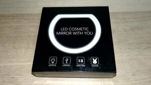 [m13232y z] LOVE MARK DIAMOND LEDコンパクトミラー 化粧鏡 拡大鏡 USB充電　LED COSMETIC MIRROR