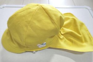 カラー帽子 垂れ付き 黄色