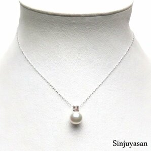 真珠屋さん 特選【サファイヤ】ホワイトピンク 秀品 8.2mm アコヤ真珠 SF0.20ct K18WGネックレス 18金 伊勢志摩産パール 新品の画像3