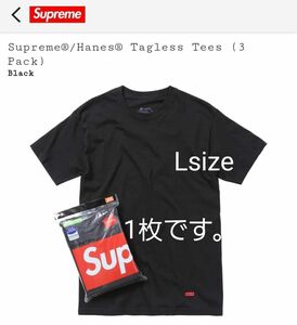 新品！Supreme　Hanes　半袖Tシャツ　メンズTシャツ　黒　1枚　メンズTシャツ　シュプリームTシャツ