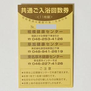 湯乃泉　草加、東名厚木健康センター共通入浴回数券　11枚綴り