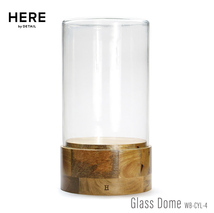 ガラスケース ガラスドーム シリンダー4 ディスプレイケース 直径22×H40.5cm 5000g 天然木 ガラス 円柱 埃除け_画像1