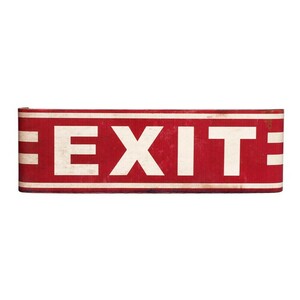 看板 メタルサイン 「Exit」 HFT-337 縦18×横57.5×奥行き4cm スチール製 ヴィンテージデザイン 屋内仕様 店舗装
