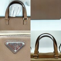 【1円　超おススメ鞄】PRADA　プラダ レザー サフィアーノ　 ブリーフバッグ ビジネス　メンズ　定価32万　通勤　おしゃれ 三角ロゴ■15_画像7