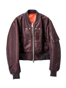 TAKAHIROMIYASHITA TheSoloist. two-way cropped bomber jacket. maroon 50 ソロイスト ボマージャケット MA-1 フライト アウター 23AW