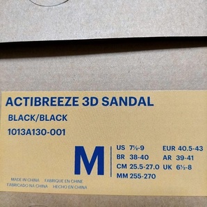 【M】★25.5-27㎝★ 新品最後即決 3Dプリント asics Actibreeze 3D Sandal アシックス アクティブリーズ 3D サンダル ブラック 黒 スポーツの画像6
