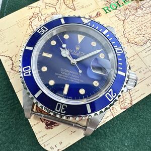 ROLEX Rolex Submarine Date blue sub blues chi-ru16610 Vintage genuine products custom Submariner Date M number one part repair parts contains 