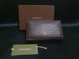 [未使用][送料無料]　HERGOPOCH エルゴポック　財布　ブラウン　キップレザー　