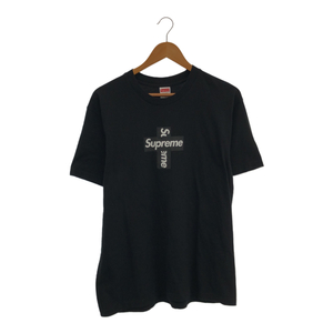 supreme シュプリーム 【men1195D】 Cross Box Logo Tee クロスボックスロゴ Tシャツ 半袖 ブラック 黒 USA製 メンズ M ストリート HM