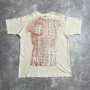 【men301U】 80's アナトミカルTee Fruit Of The Loom USA製 米国製 両面プリント 人体プリント ヴィンテージ vintage 301U AG