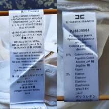 美品♪ELISABETTA FRANCHI JEANS エリザベッタフランキ ジーンズ＊イタリア製♪ビジュー スキニー サブリナ パンツ♪白27（XS）レディース_画像6