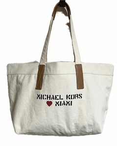 未使用品 MICHAEL KORS マイケルコース キャンバス レザー ハンド トート バッグ 自宅保管品