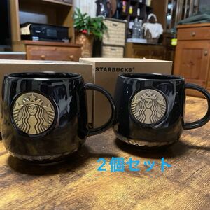 【傷有りB品】スターバックス starbucks マグカップ 414ml ブラック 2個セット