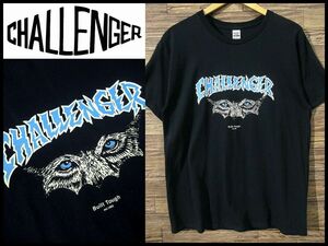 送無 G① 美品 CHALLENGER チャレンジャー 23SS CLG-TS 023-009 MASK ウルフ マスク プリント 半袖 クルーネック Tシャツ カットソー 黒 L