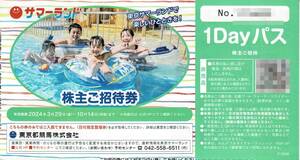 最新 即決 東京サマーランド株主優待券3セット（招待券12枚、春秋限定12枚分） 1Dayパス東京都競馬優待