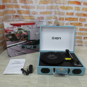 3220PS24【未使用】ION Audio スピーカー内蔵 スーツケース型レコードプレーヤー Vinyl Transport ブルーの画像1