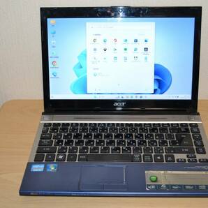 ◇格安！acer Aspire 3830T 青 Ａ4サイズ 薄型/軽量ノートパソコン #14 Win11 新規インストール-//認証済み！ ACアダプタ付属!! の画像1