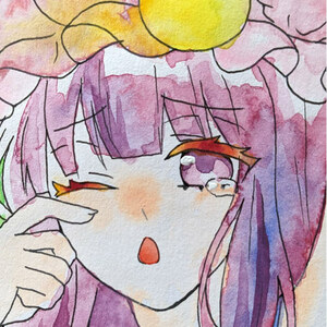 Art hand Auction Illustrations dessinées à la main Doujin ◇ Projet Touhou ◇ Patchouli ◇ Aquarelle transparente ◇ B5, des bandes dessinées, produits d'anime, illustration dessinée à la main