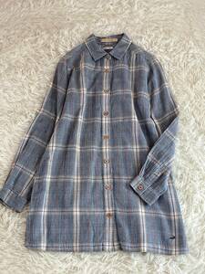  crocodile CROCODILE size M * blue group check * long blouse p