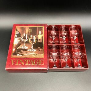 【21062】Dema Vintage グラス 6客セット イギリス製 ヴィンテージグラス リキュールコブレット サイズ小 酒器 食器 経年保管 梱包60サイズの画像1