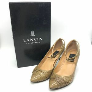 [24154]LANVIN COLLECTION Lanvin коллекция каблук туфли-лодочки бежевый эмаль 22cm бренд обувь течение времени хранение б/у товар упаковка 60 размер 