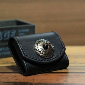 [ cow original leather * cow leather ] coin case change purse . leather purse black