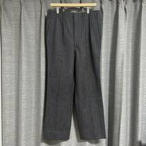 60s Japan Vintage ドレスパンツ ストライプ 日本製 御幸毛織 タックパンツ スラックス ブラック ツータック 織柄 50s 40s W84cm_画像1