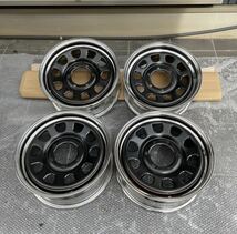 【新品未使用】15インチ デイトナホイール 4本セット 【15×6.5J+38 6H PCD139.7】 ブラック クロームリム メッキリム 200系ハイエース 等_画像1