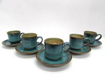 小樽焼 カップ＆ソーサー 碗皿 5客セット コーヒーカップ ティーカップ 茶器 洋食器 陶器製 _画像1