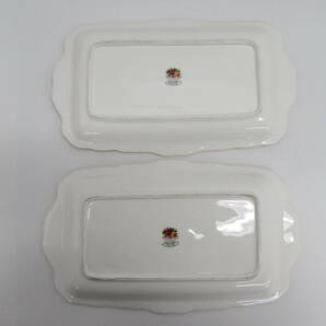 ROYAL ALBERT ロイヤルアルバート オールドカントリーローズ サンドイッチプレート スクエア プレート 2枚 英国製 ブランド 洋食器 陶磁器の画像3