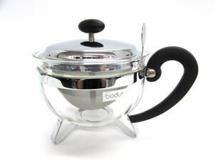 美品 bodum ボダム CHAMBORD シャンボール ティーポット ステンレスフィルター ブランド 茶器 洋食器 口径14.5㎝ 高さ15.5㎝