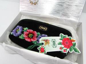  unused goods FEILER Feiler pouch 18cmshe Neal woven cosmetics cosme case box attaching 
