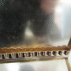 ヴィンテージ シガレットケース クロコダイル 本革レザー 金属製ケース タバコケース シガーケース 10cm レトロの画像8