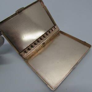 ヴィンテージ シガレットケース クロコダイル 本革レザー 金属製ケース タバコケース シガーケース 10cm レトロの画像7