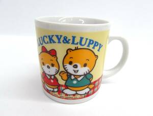 当時物 LUCKY&LUPPY ラッキー＆ラッピー マグカップ コップ 勧角証券 ラッコ 食器 サンリオ 1993 ノベルティ