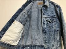 80sヴィンテージMADE ID USAアメリカ製Plain Pockets RN15524ケミカルウォッシュデニムジャケットジージャンsize40REG GAP JC PENNY_画像6